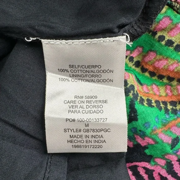 GB Leaf Print V-Neck Tie-Back Tiered Maxi Dress size Juniors Medium NWT Tropical - Picture 11 of 13